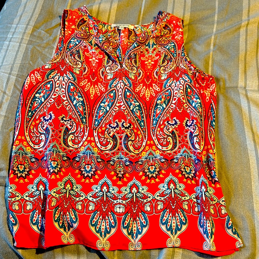 Bright paisley sleeveless tank